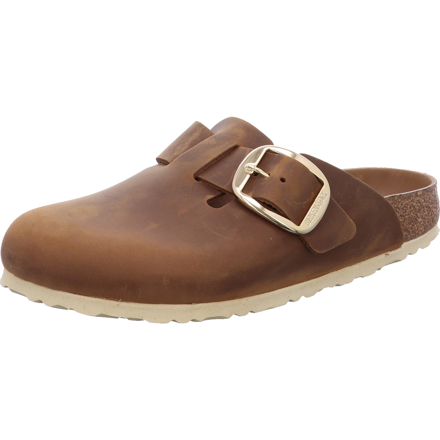 Birkenstock Pantolette Boston Big Buckle LEOI Cognac
