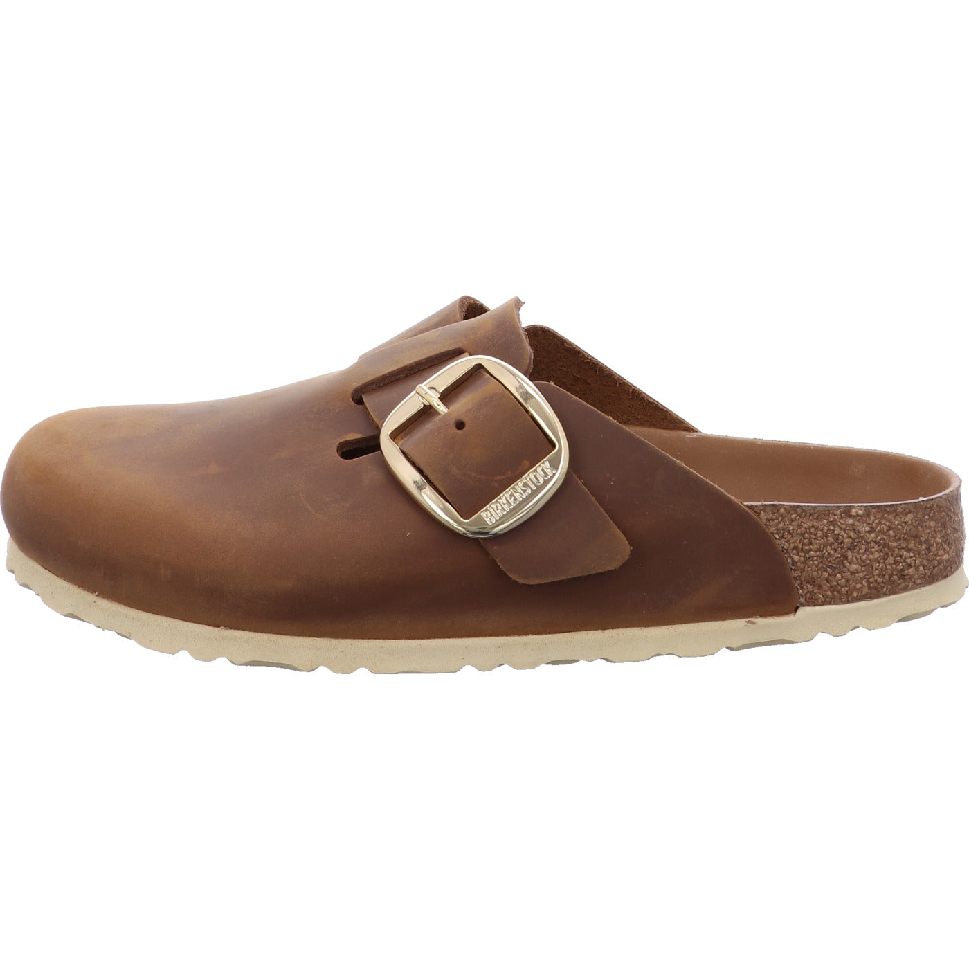 Birkenstock Pantolette Boston Big Buckle LEOI Cognac