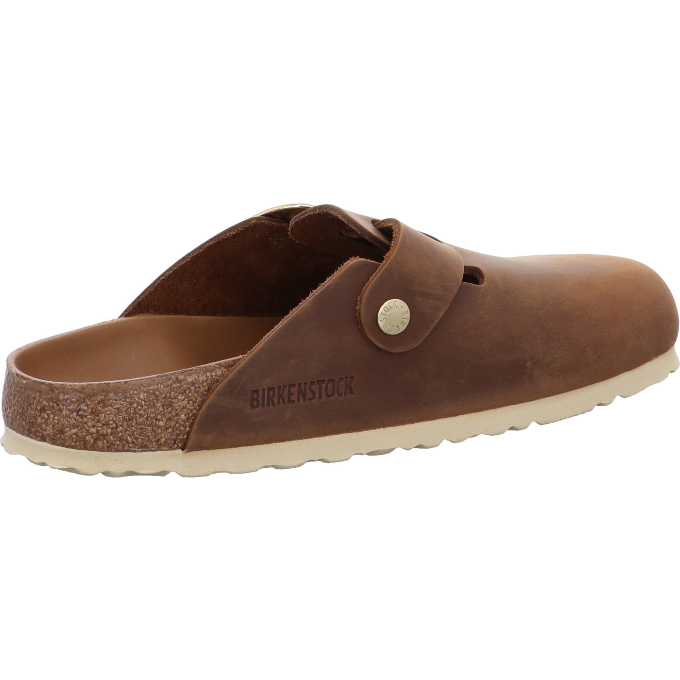 Birkenstock Pantolette Boston Big Buckle LEOI Cognac