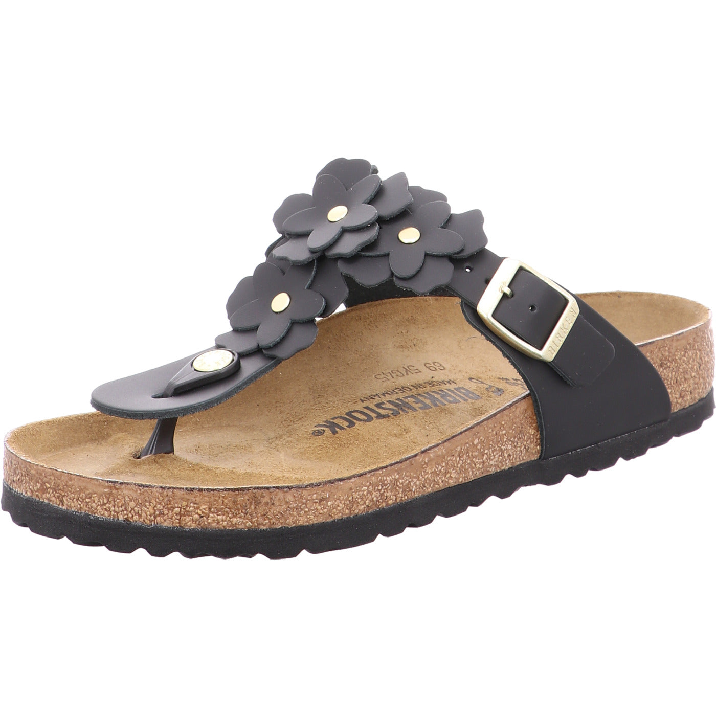 Birkenstock Pantolette Gizeh Flowers LE Black