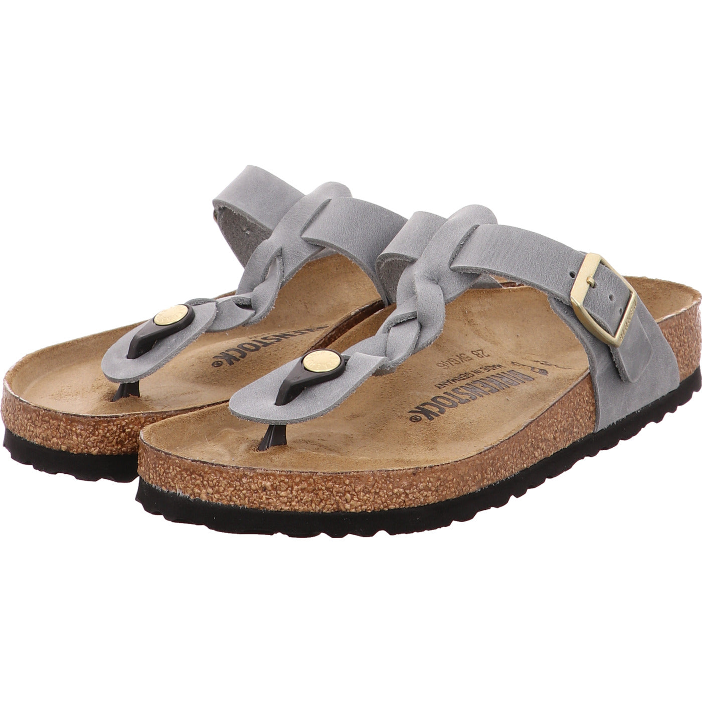 Birkenstock Pantolette Gizeh Braided LEOI Basalt Gray